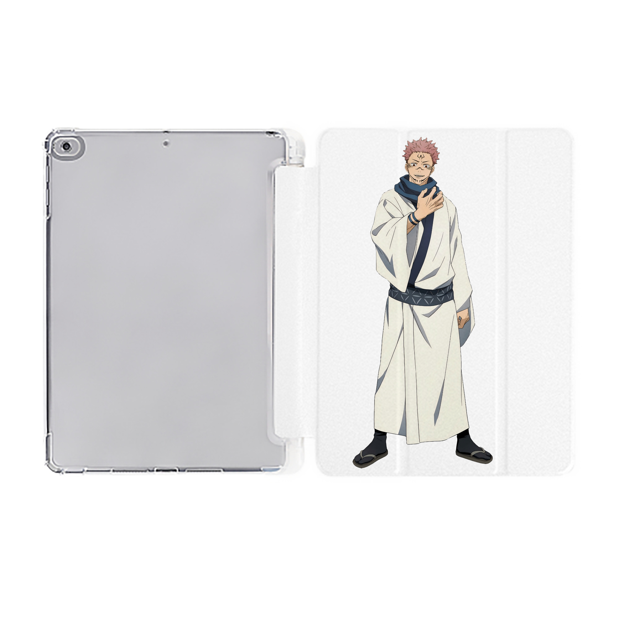 （画像用） 呪術廻戦 Jujutsu Kaisen IPad ケース ペン収納付き 三つ折りスタンド PUレザー×シリコン 対応機種9.5/10.5/10.9インチ
